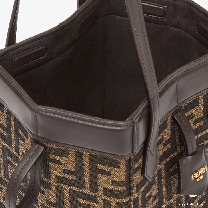 Cheap Mini FF Motif Bag Brown Fendi In Origami Fabric 0710